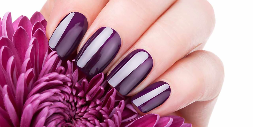 purple dipped powder nails